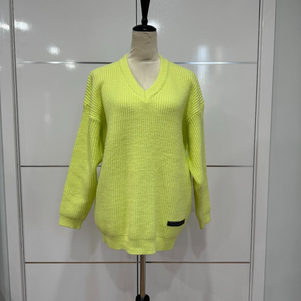 Zannza Couture V-Neck Sweater Yellow, One Size M/L